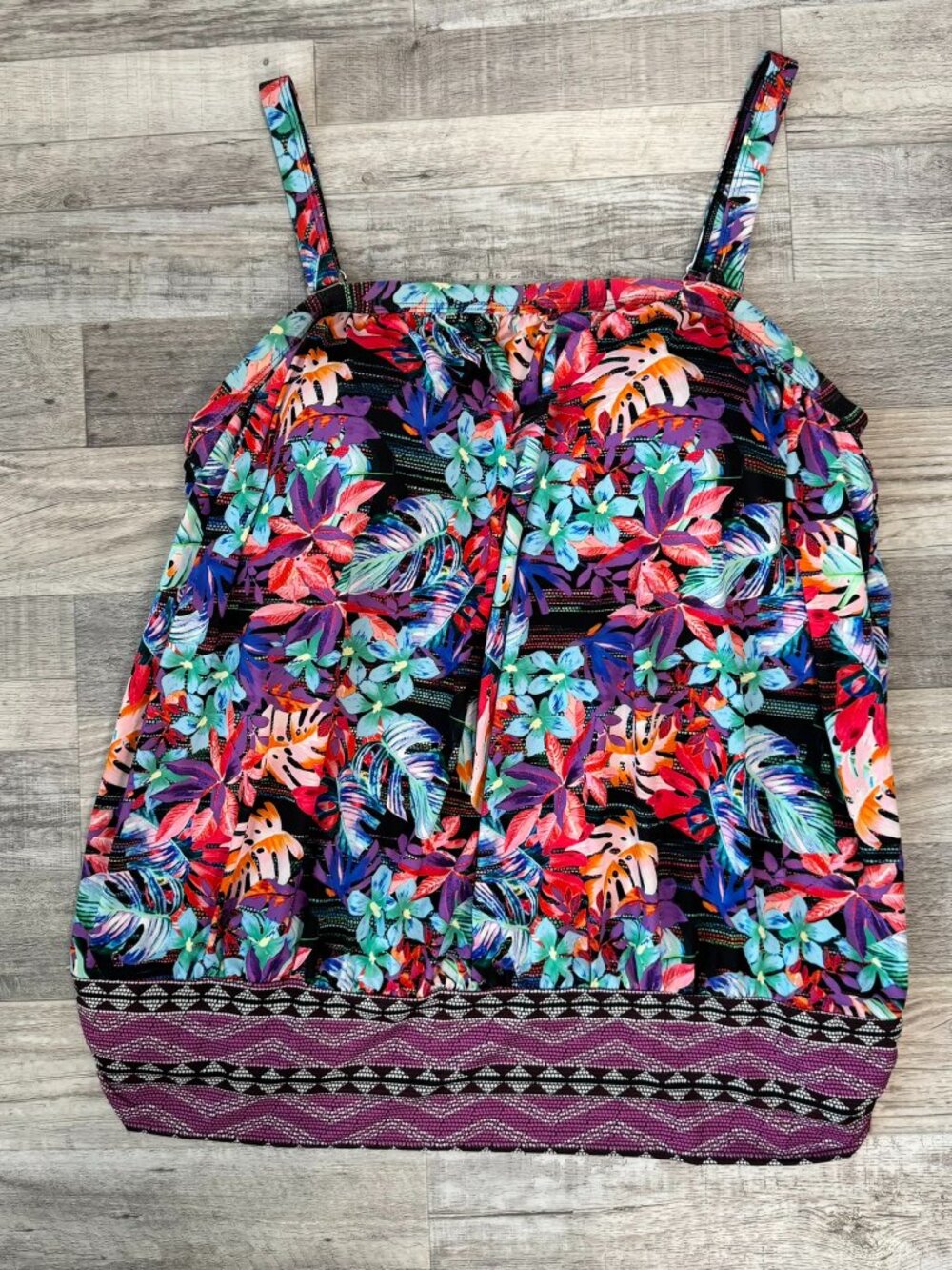 Swimsuits For All Botanical Tankini Swim Top Size 20 Built In Support D32